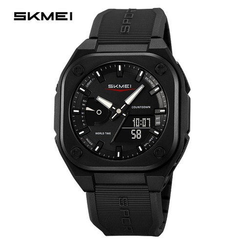 SKMEI Herrenuhr Mode Dual Time Armbanduhr Student Electronic Digitaluhr - Bild 20 von 28