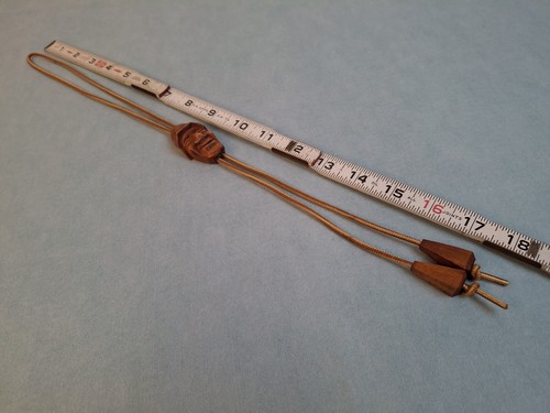 Vintage Country Western Hand Carved Wood Jolly Man Sailor Bolo Tie Signed LHZ - Picture 10 of 11