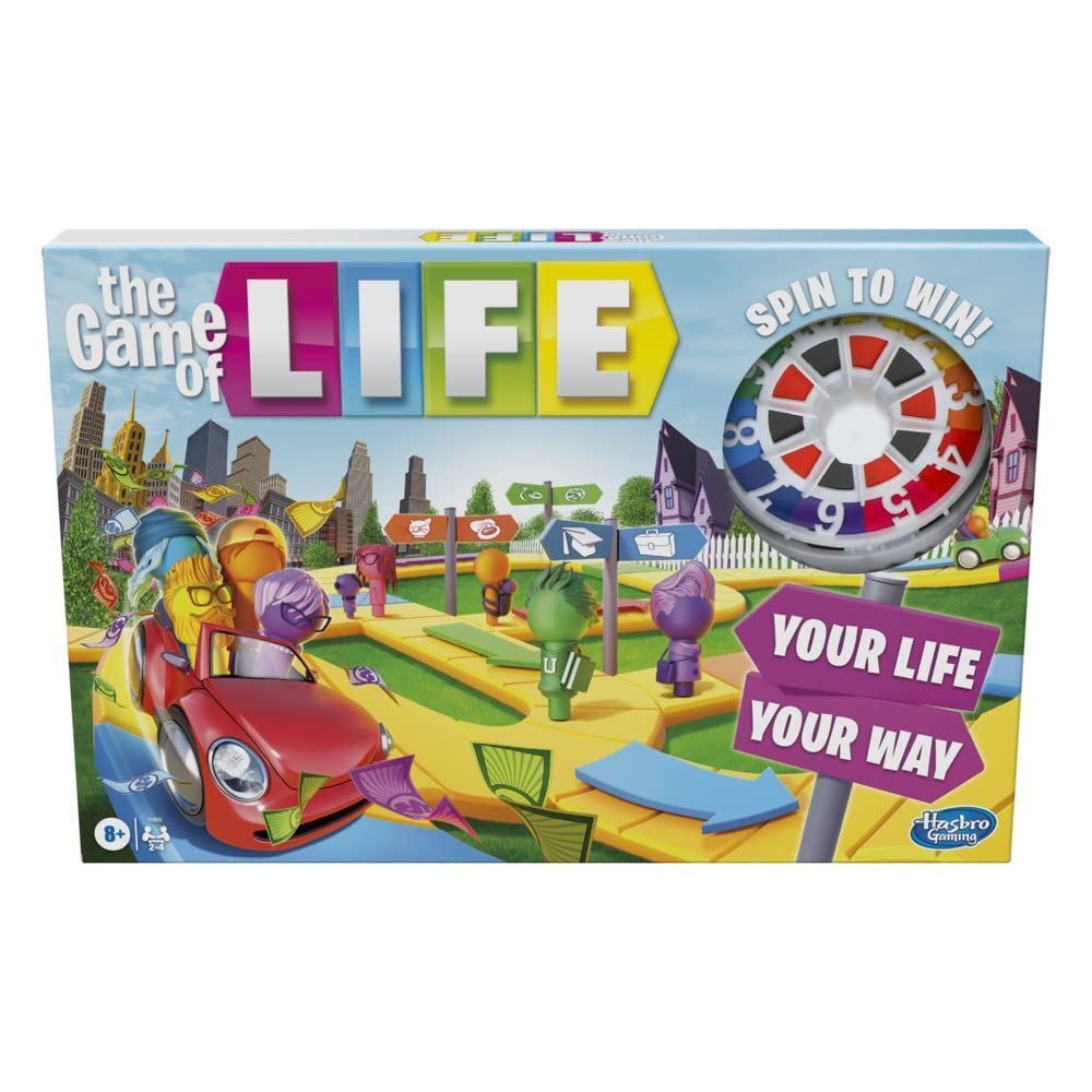 Hasbro Gaming The Game of Life: Family Board Game, Colorful Pegs, Ages 8+