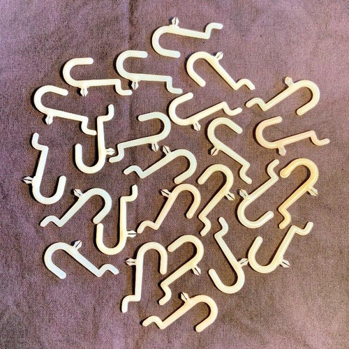 Lot of 25 Vintage Plastic 2" Peg Board J Hooks PERF-PEGS Craft Tool Hangers New - Picture 7 of 10