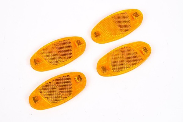 4X Fahrrad Speichen Reflektoren Speichenstrahler Set Katzenaugen Strahler Neu-image