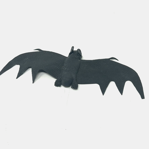 10" Vintage Fledermaus Gummi Spielzeug Halloween Vampir Obst schwarz 1980er Hong Kong süß od - Bild 4 von 6