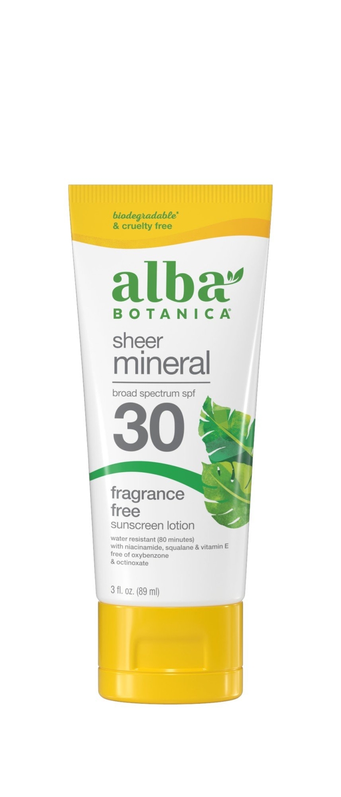 Минеральный солнцезащитный крем Alba Botanica без отдушек SPF30, 4 унции лосьона
