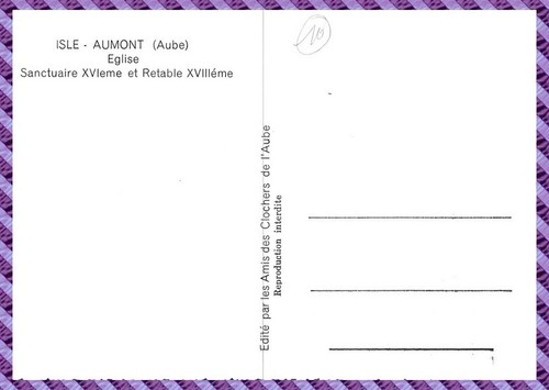 Postcard ISLE - AUMONT Church - Picture 2 of 2