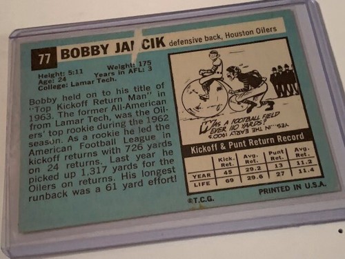 2 - Bobby Jancik Football Cards - Pay for one get two. - Picture 3 of 3