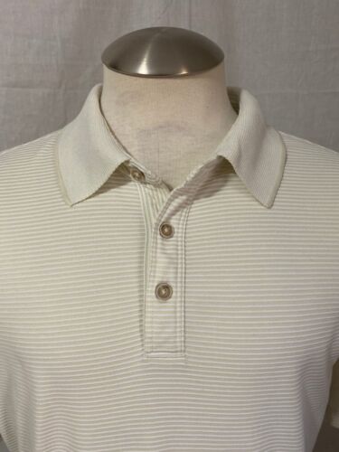 Vintage Tommy Bahama Island Zone white/beige stripe polo shirt size XL EUC - Picture 2 of 9
