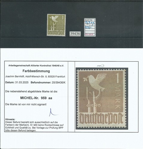 All.Bes.K-Rat, 959 aa, Einzelmarke, postfrisch, Farbbefund ARGE