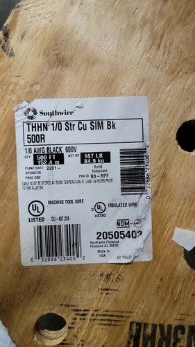1/0 AWG Copper THHN THWN-2 Building Wire 600V Lengths 25 Feet to 500 Feet - Picture 2 of 2