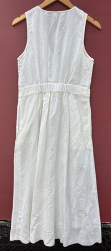 Vestido Madewell Nuevo con Etiquetas Botón Cintura Envolvente Midi 4 Off White Línea A NUEVO Sin Mangas - Imagen 4 de 5