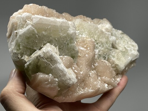 2 Pfund 7,5 Unzen Zeolith Cluster grüner Apophyllit und pfirsichfarbener Stilbit A2 - Bild 11 von 12