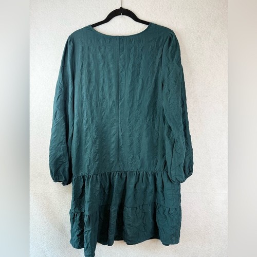 Ronni Nicole Women's Drop Waist Long Sleeve Green Dress S Minimalist Preppy - Picture 8 of 9