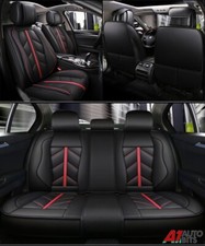 Schwarz Sportlich PU Leder Auto Sitzbezüge Komplettset für Skoda Octavia Superb