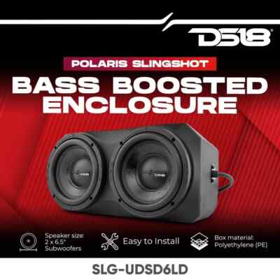 DS18 Polaris Slingshot Under Dash Loaded Box Enclosure 2 x 6.5'' 1200W Subwoofers
