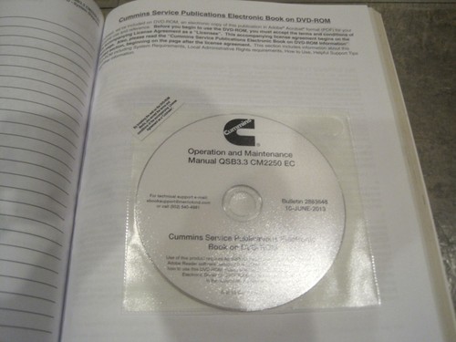 CUMMINS QSB3.3 CM2250 EC DIESEL ENGINE OPERATOR & MAINTENANCE MANUAL + DVD. NICE - Picture 7 of 12