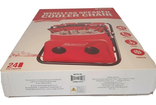 Brand New Budweiser Beer Wireless Bluetooth Speaker Cooler Chair - Picture 4 of 6
