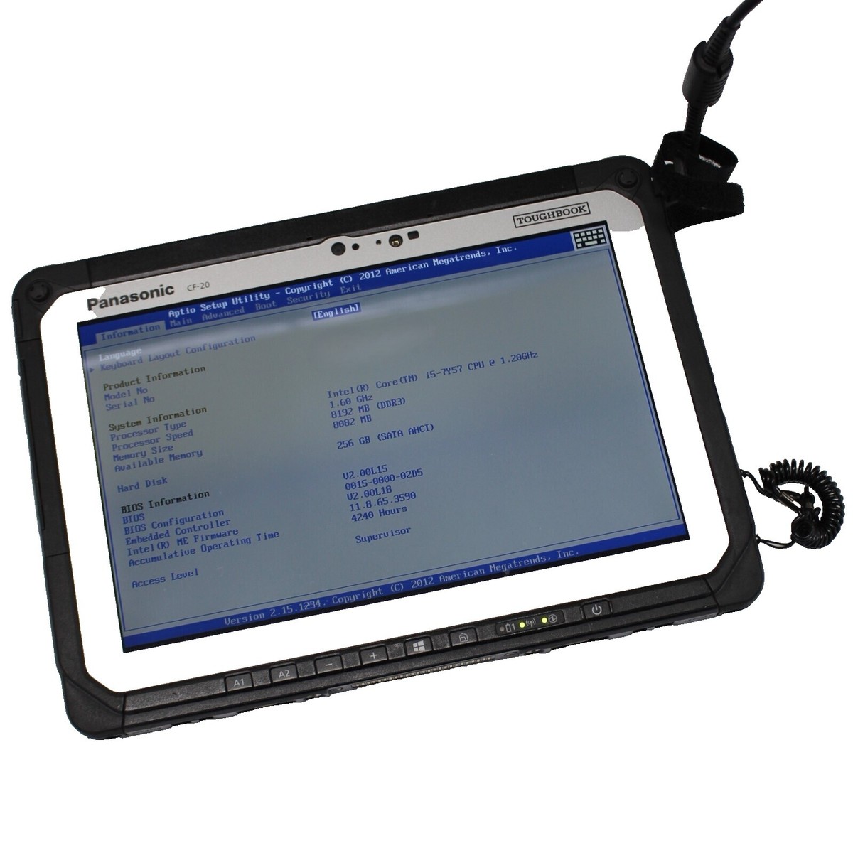 タブレット Panasonic - win 10 pro/i3 5010/4g/128g ssd/2in1/MX4 Refurbished: Panasonic Toughpad FZ-M1 MK3, 7