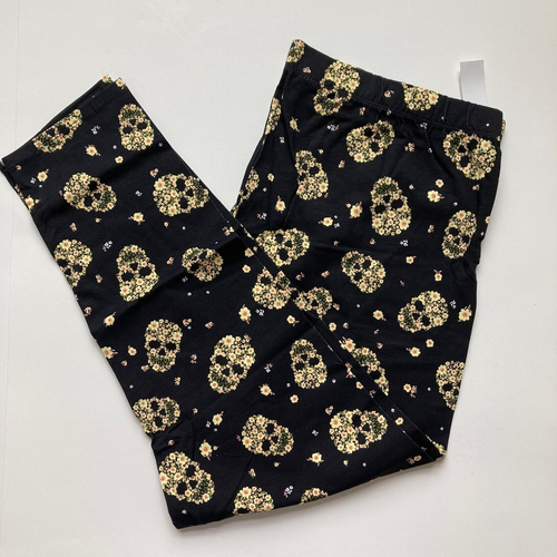 Skull Leggings Size L 11-13 Junior Ankle Halloween Cotton No Boundaries New - Picture 4 of 8