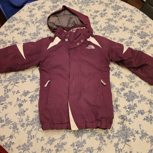 The North Face HyVent Girls Parka XS 7 Maroon Coat with Removable Lining