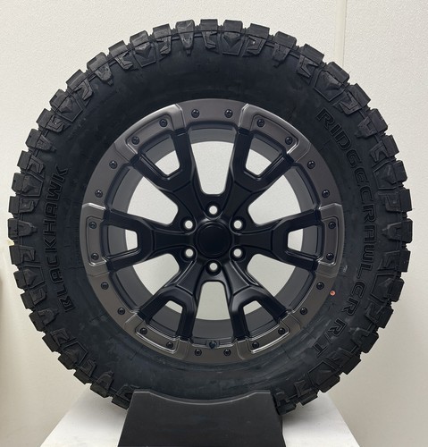 Ford F150 20" Satin Black Gray Raptor Replica Wheels Ridgecrawler RT Tires TPMS - Picture 2 of 6