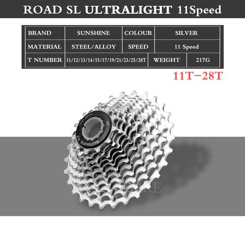 SUNSHINE Ultralight 11 Speed Road Bike Cassette 11-28T/32T/34T/36T 11V Freewheel - Picture 3 of 16