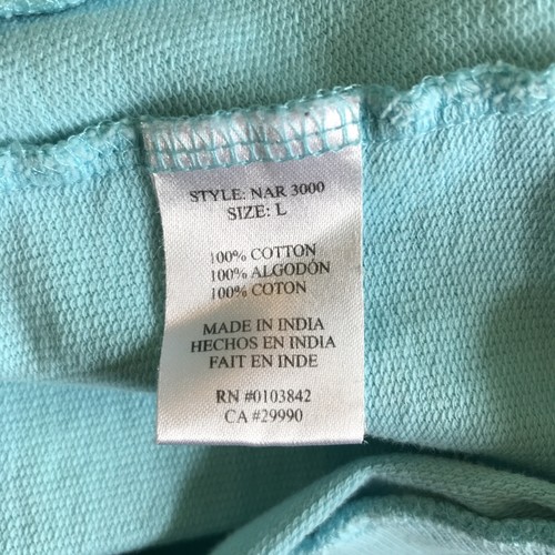 Women's Purity Aqua Blue Turquoise 100% Cotton Zip Up Ruched Sweatshirt Jacket L - Picture 4 of 5