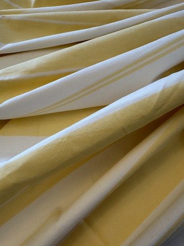 Eddie Bauer Home Shower Curtain Cotton Yellow White Stripe Cottage Nautical - Picture 9 of 24