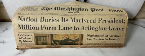 Vintage JFK Kennedy Laid To Rest New York Times Newspaper November 25 26 1963 - Picture 3 of 7