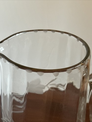 Vintage Clear Optic Glass Picture Floral Etched With 4 Glasses - Picture 11 of 14