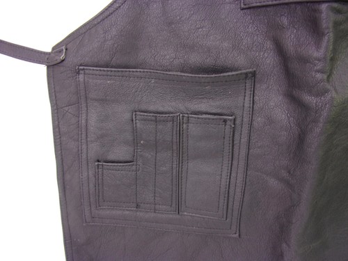 Delantal completo de cuero genuino con múltiples bolsillos unisex carpinteros chefs baristas - Imagen 3 de 7