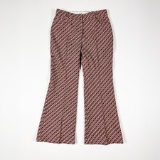Stella McCartney Flared Leg Monogram Logo Embroidered Wool Cotton Trousers Pants