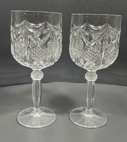 Set Of 2 Vintage Nachtmann German Crystal Wine Glasses Water Goblets - Picture 4 of 5