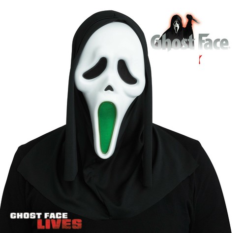 DEAD BY DAYLIGHT SCREAM FADE IN & OUT GREEN GHOST FACE MASK COSTUME FW93442GF - Picture 4 of 4