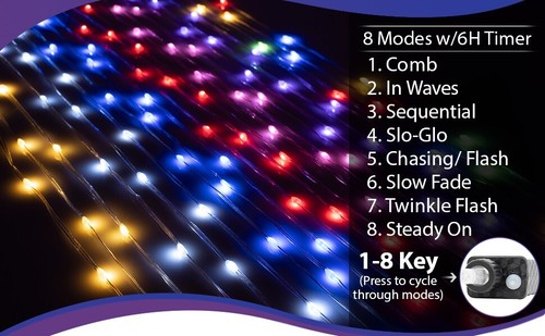 RED FLEXI RIBBON LED String Fairy Lights 8 Modes w/6H Timer 33 FT - Picture 6 of 10