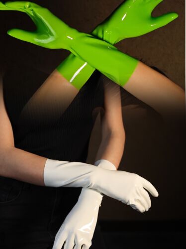 Colorful Latex Gummi Sexual Love Gloves BDSM Fetish Rubber Clubwear Cosplay BDSM - Picture 3 of 22