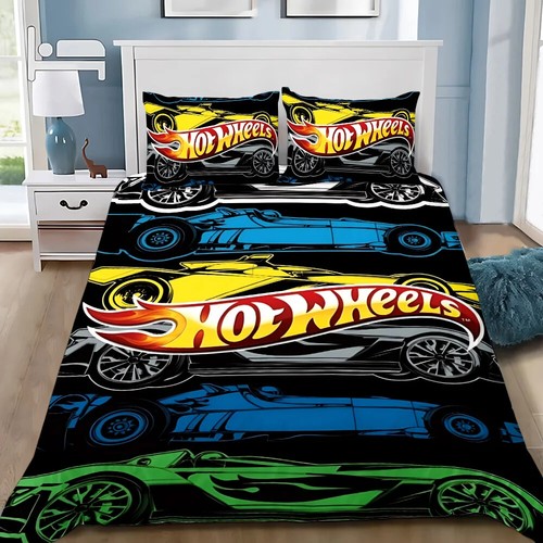 Hot Wheels Cars Duvet Cover Pillowcase Bedding Set Bedroom Decoration pillowcase - Picture 25 of 37