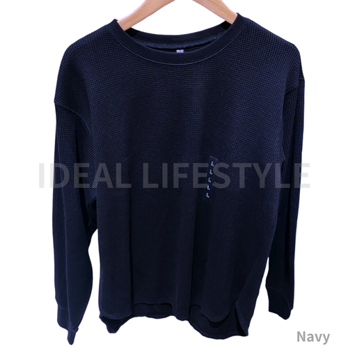 Camiseta UNIQLO Waffle S-3XL 6 Colores Manga Larga Cuello Redondo Mujer 470127 Nueva Con Etiquetas - Imagen 9 de 23