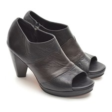 Ladies Calleen Cordero Hand Made In La Open Toe Booties 7 M Black Heels Shoes
