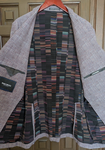 MACEOO Descartes Unconstructed Blazer, Brown Houndstooth, Size 44 NWOT - $348 - Picture 5 of 13