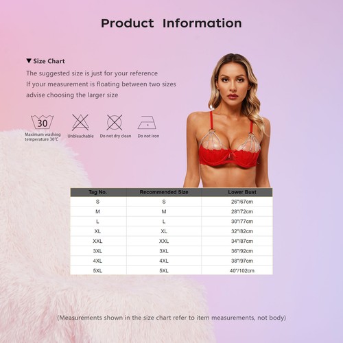 Sexy sujetador de media copa con aros push up sujetador lencería de encaje diario para mujer - Imagen 34 de 100