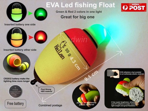 Electric Glowing Bobber LED Light Fishing Float Squid Snapper Kingfish Mulloway - Picture 91 of 126