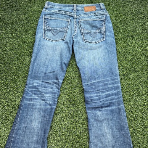 BKE Aiden Jeans Herren 29L 29x34 Blau Denim Dark Wash Bootcut Schnurrhaare
