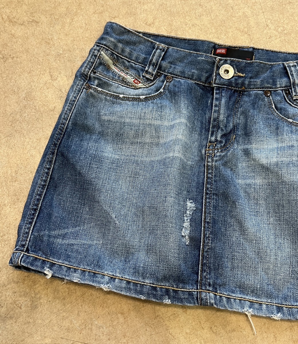 【DIESEL】5-Pocket Vintage Washing Denim Mini Skirt Diesel Denim Mini Skirt Zipped Size S | eBay