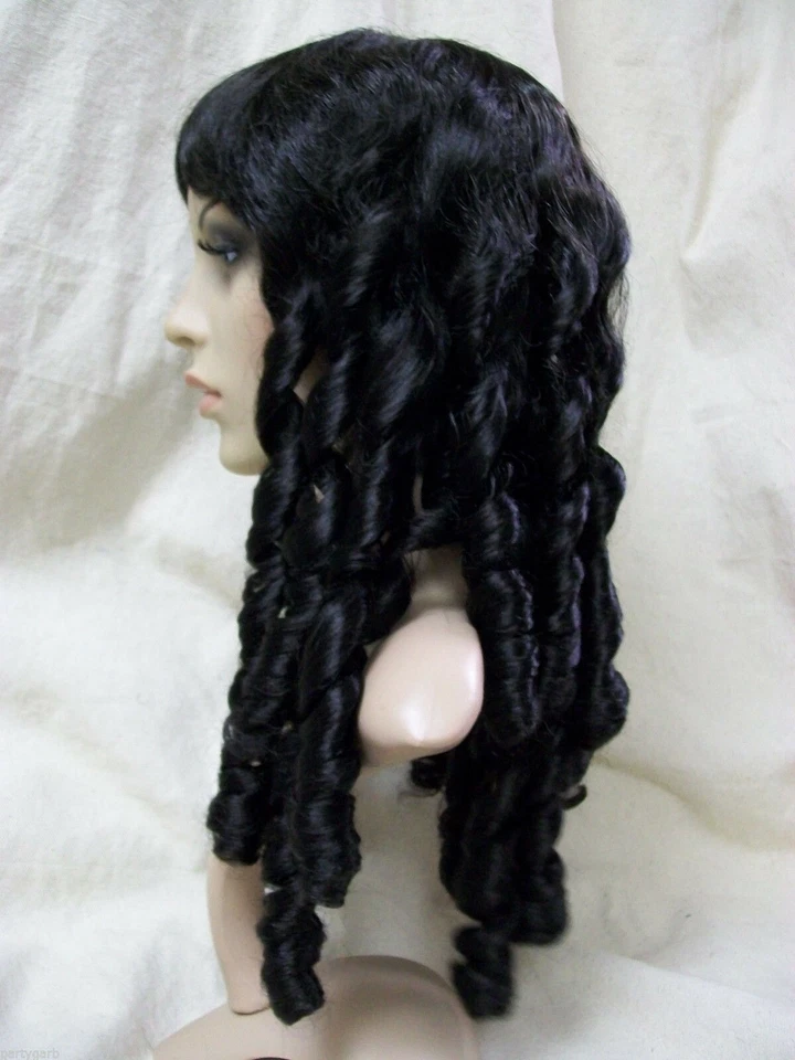 Peruca boneca bebê preta cachos anel era guerra civil Southern Belle Mary Todd Lincoln - Imagem 2 de 4