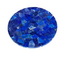 Round Lapis Lazuli Coffee Table Handmade Luxury Gemstone Collectible Furniture