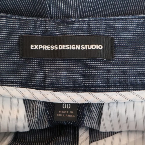 Express Shorts Womens Size 00 Navy Blue White Cotton Blend Pin Striped Pockets - Picture 6 of 7