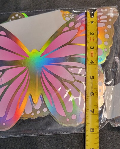 New Butterfly 36pc Party Decorations Fairy Garden (18pair) Iridesent Multi-size - Picture 8 of 11