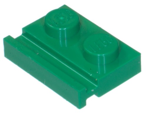 Fehlender Lego Stein 32028 grün x 3 Platte 1 x 2 mit Türschiene - Bild 2 von 2