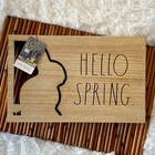 Rae Dunn Hello Spring 16x10" Beautiful Wood Home Decor Sign-Bunny/Rabbit NWT