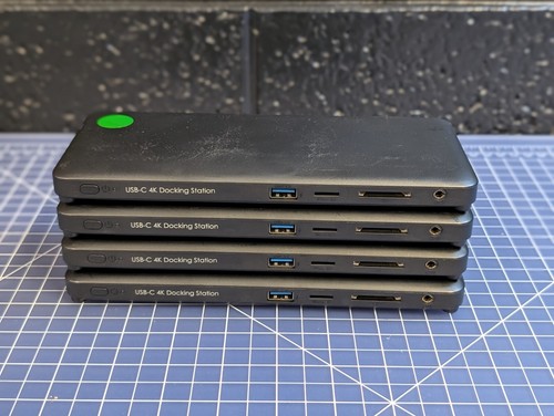 *Lot of 4*No PWR Cable* USB-C 12-Port 65W Triple Display Laptop Docking Station - Picture 2 of 12