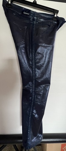 Emporio Armani Kate Womens Blue Coated Jeans Size 28 EUC - Picture 8 of 11